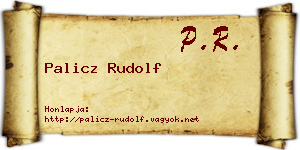 Palicz Rudolf névjegykártya