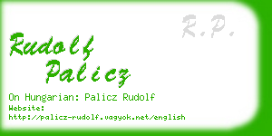 rudolf palicz business card